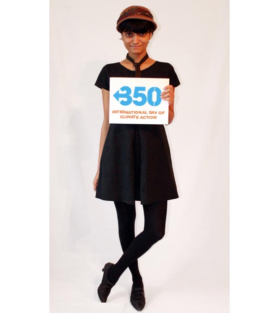 black dress with 350 sign