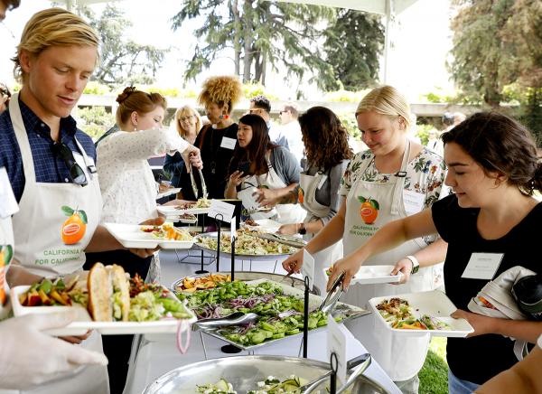lunch dishes made by hands-on cooking in teams