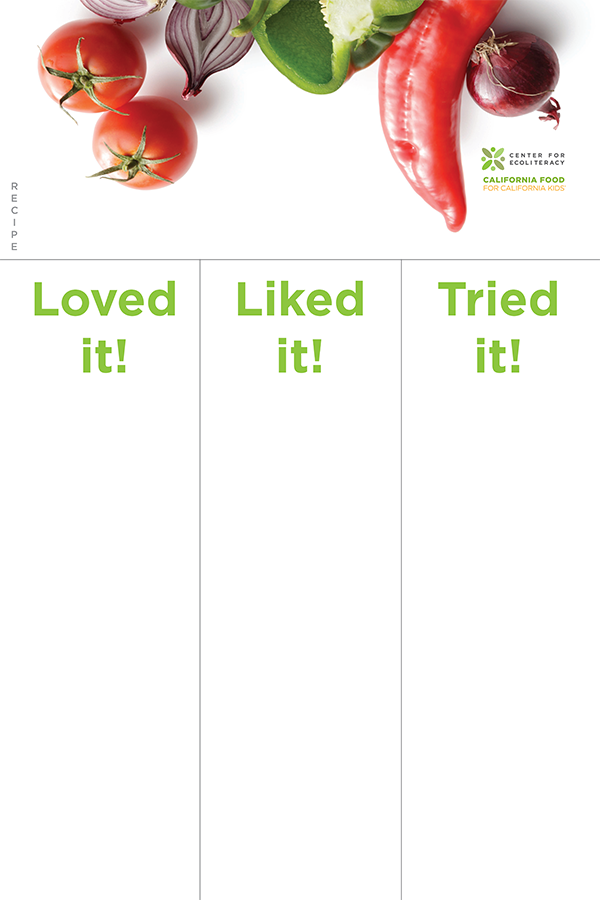 poster with three columns for loved liked and tried choices