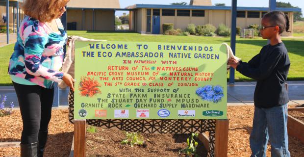 The Eco Ambassador Native  Garden at a Monterey Peninsula school.